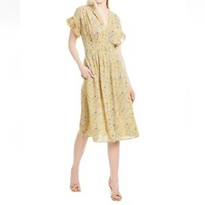 Max Studio Floral dress in yellow, black and White. Size M